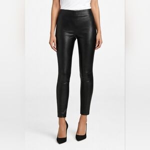 Vince Black Lamb Leather Ankle Skinny Pants | Size XS | Coated Luxe NWT